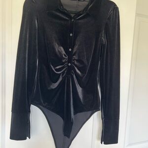 Zara Black Velvet Bodysuit